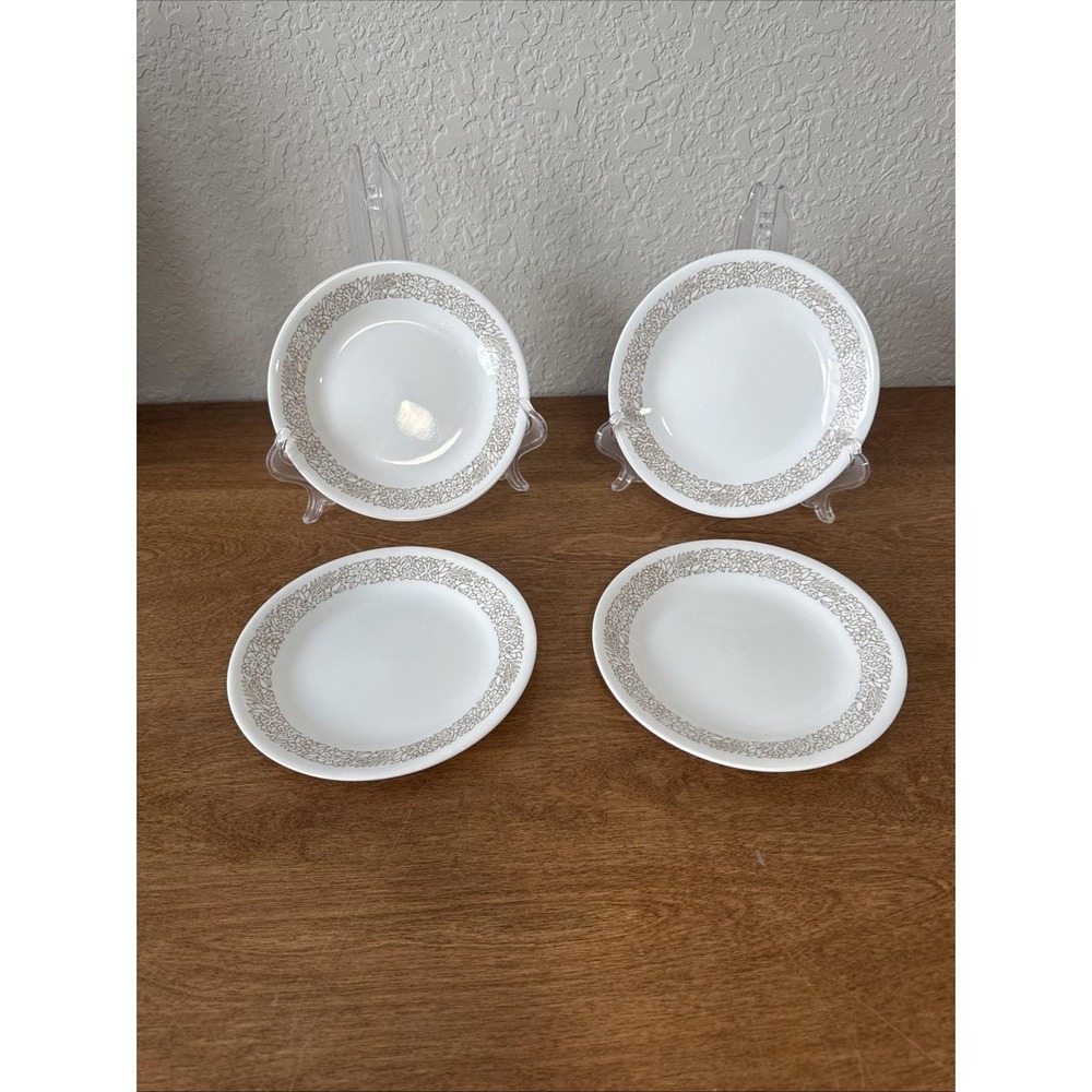 Vintage Corelle Woodland Brown Bread And Butter Plates. Set Of 4